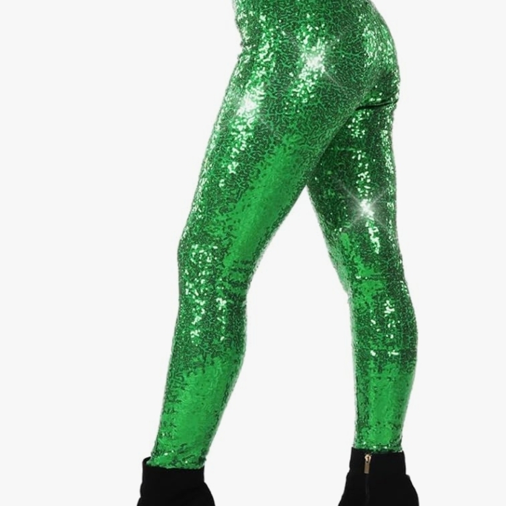 Tipsy Elves Shiny Sequin Leggings for Women for Holiday Outfits and Beyond